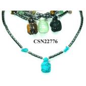 Semi preicous Stone Turtle Pendant Beads Chain Choker Fashion Women Necklace